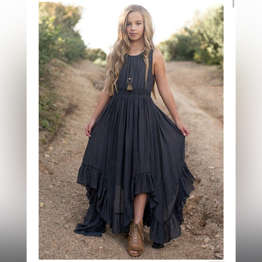 GEMMA DRESS IN CHARCOAL